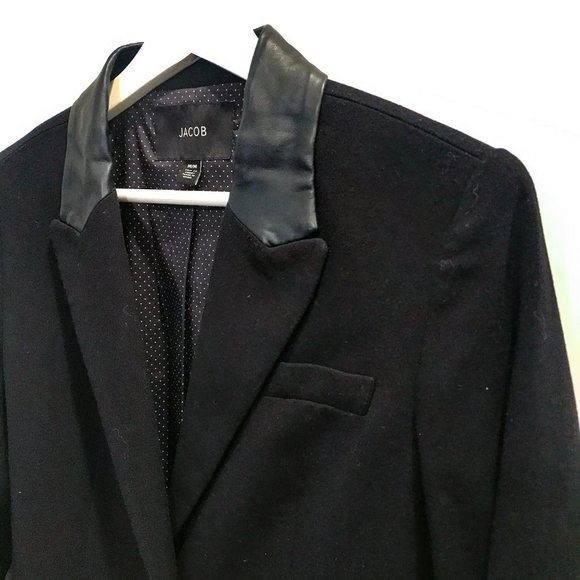 JACOB Lined Knee-Length Blazer Jacket - Picture 2 of 10